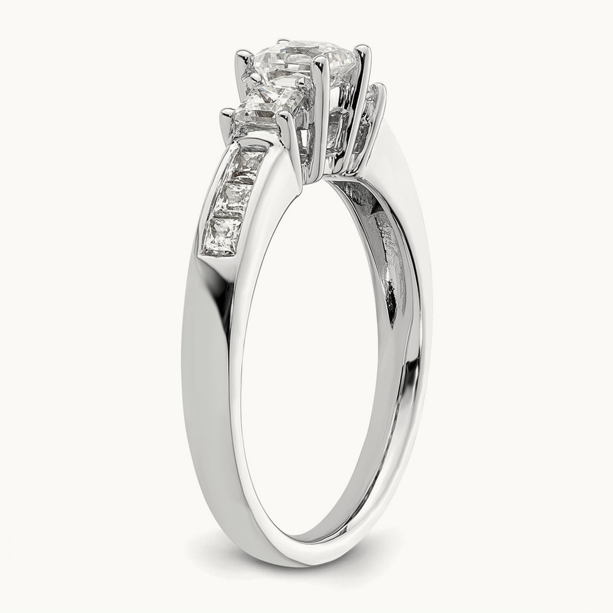 3-Stone Semi-Mount Engagement Ring, 0.10-0.25 ct tw — 1/4 ct, 14K White Gold