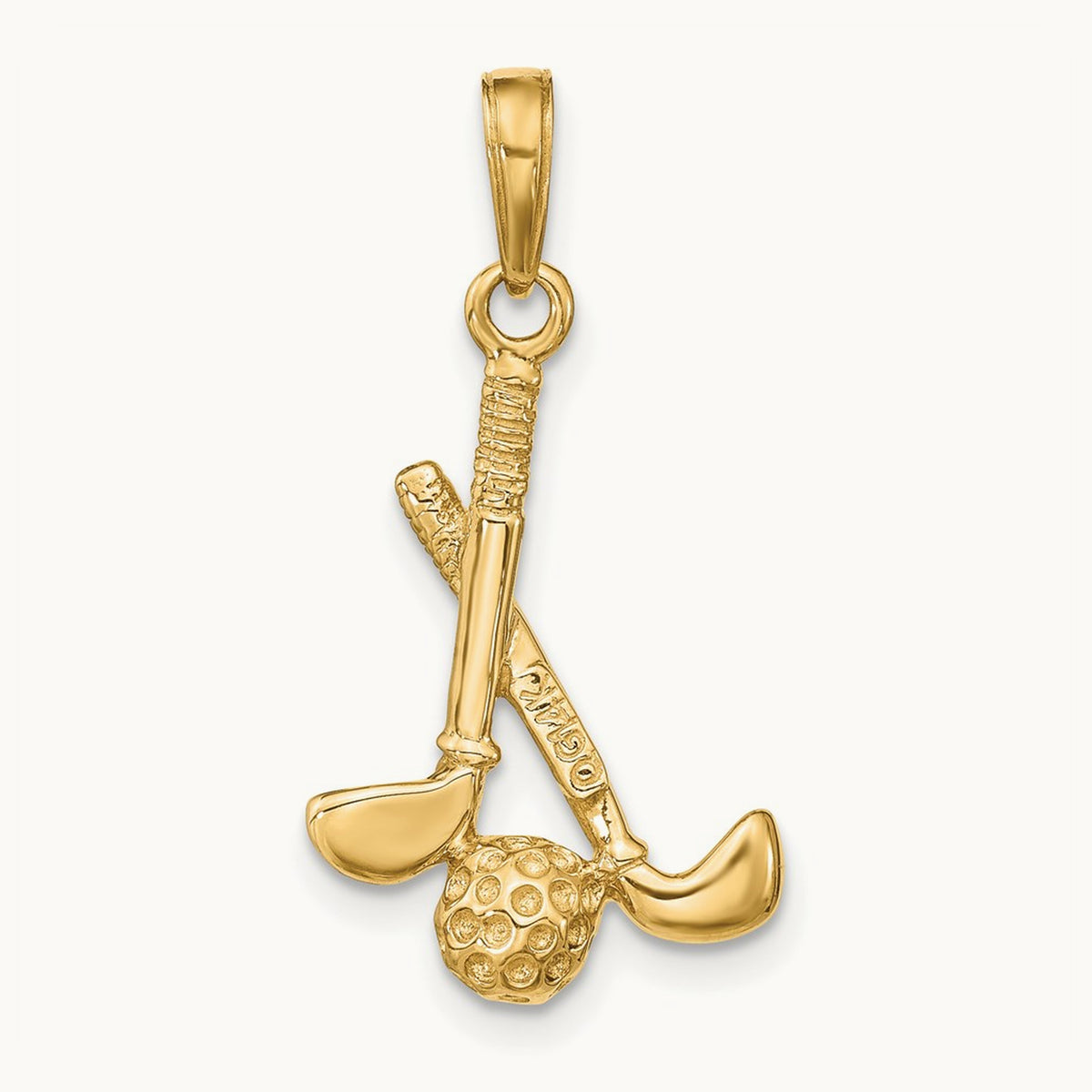 3-D Clubs and Ball Pendant, 14K