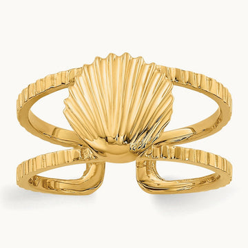 Sea Shell Toe Ring, 14K