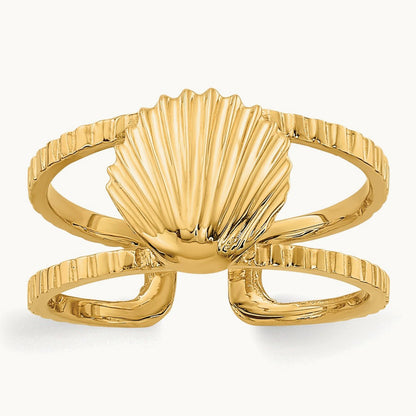 Sea Shell Toe Ring, 14K