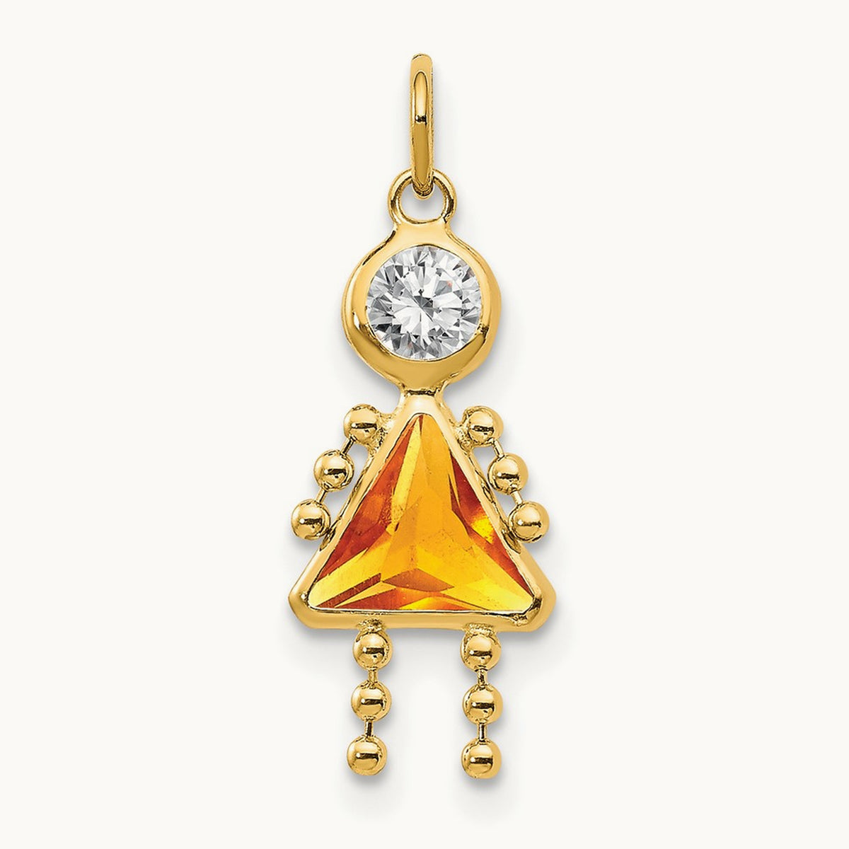 November Girl Birthstone Charm, 14K