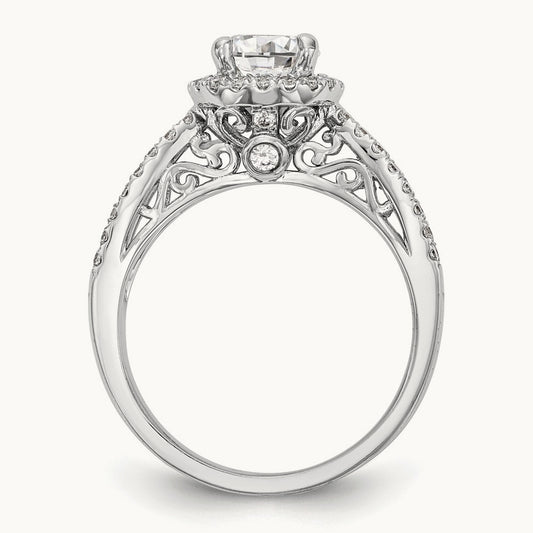 Semi-Mount Halo Engagement Ring, 0.50 ct tw Lab-Grown Diamond