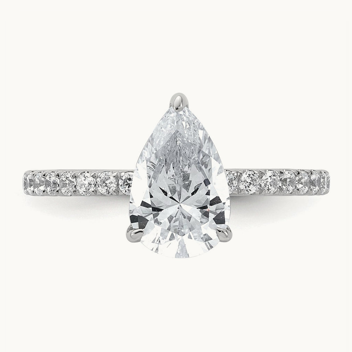 Pear Solitaire Engagement Ring, 1.25-4.75 ct tw Lab-Grown Diamond — 2 ct, 14K White Gold