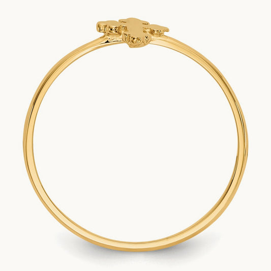 Polished Cross Ring — 14K Yellow Gold