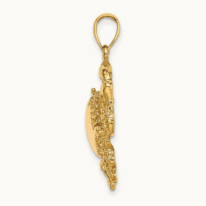 Crab Charm, 14K