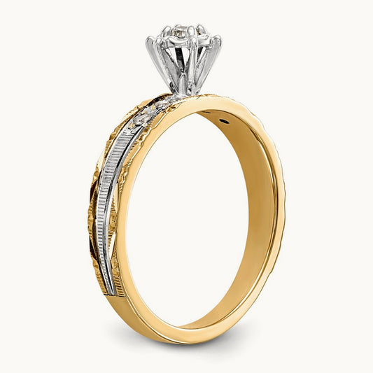 AA Quality Trio Complete Engagement Ring, 14K