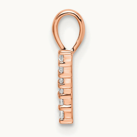 Diamond Number 7 Pendant — 14K Rose Gold, 13.26mm