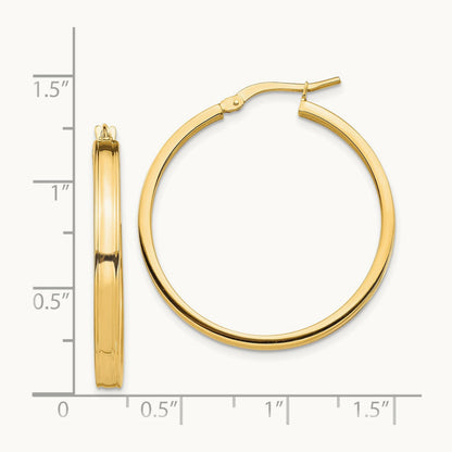 Polished Square Tube Hoop Earrings — photo set