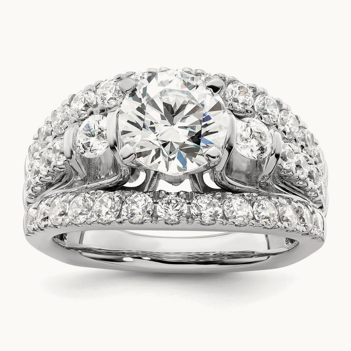 Round Engagement Ring, 3.00 ct tw Lab-Grown Diamond
