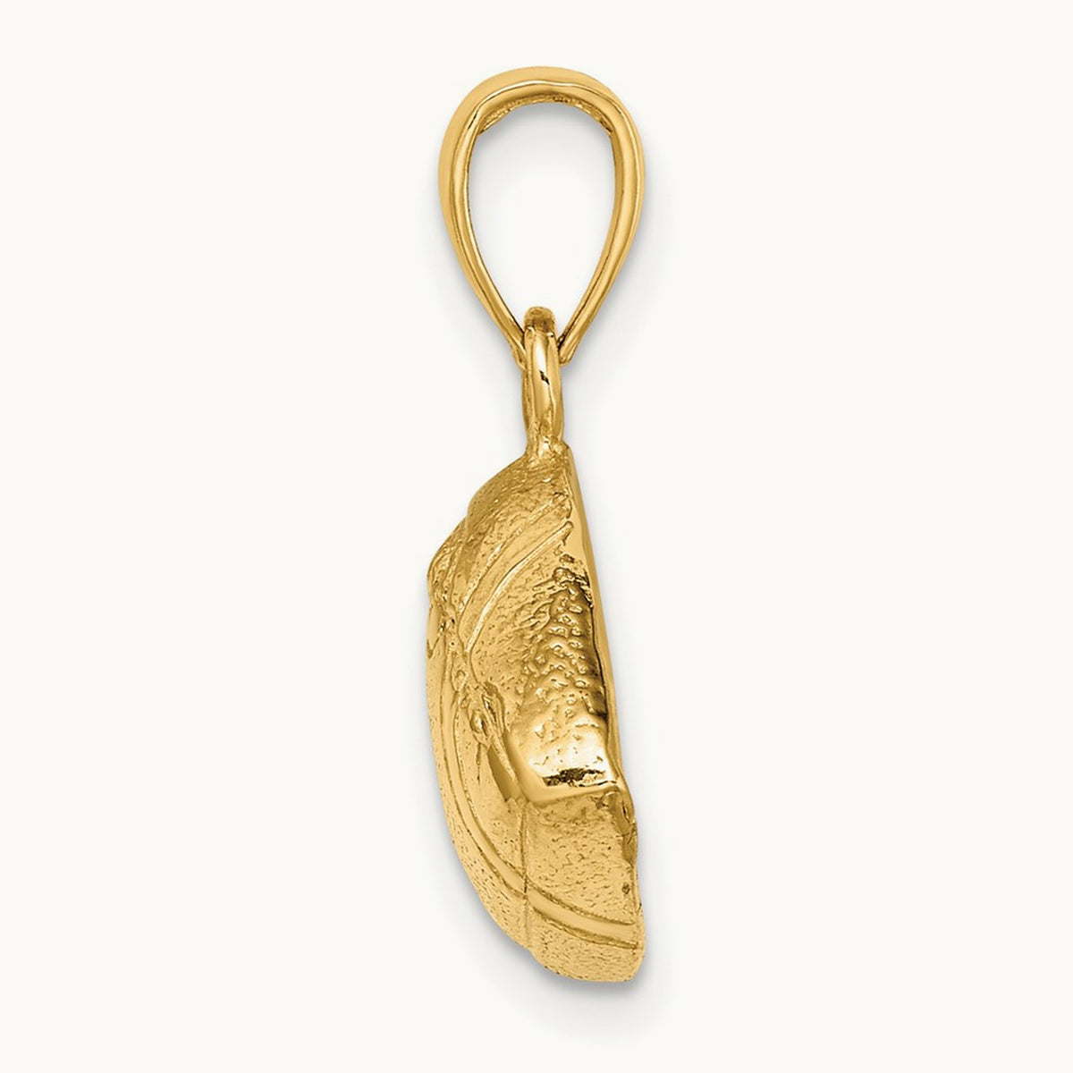 Polished Open-Backed Football Charm, 14K