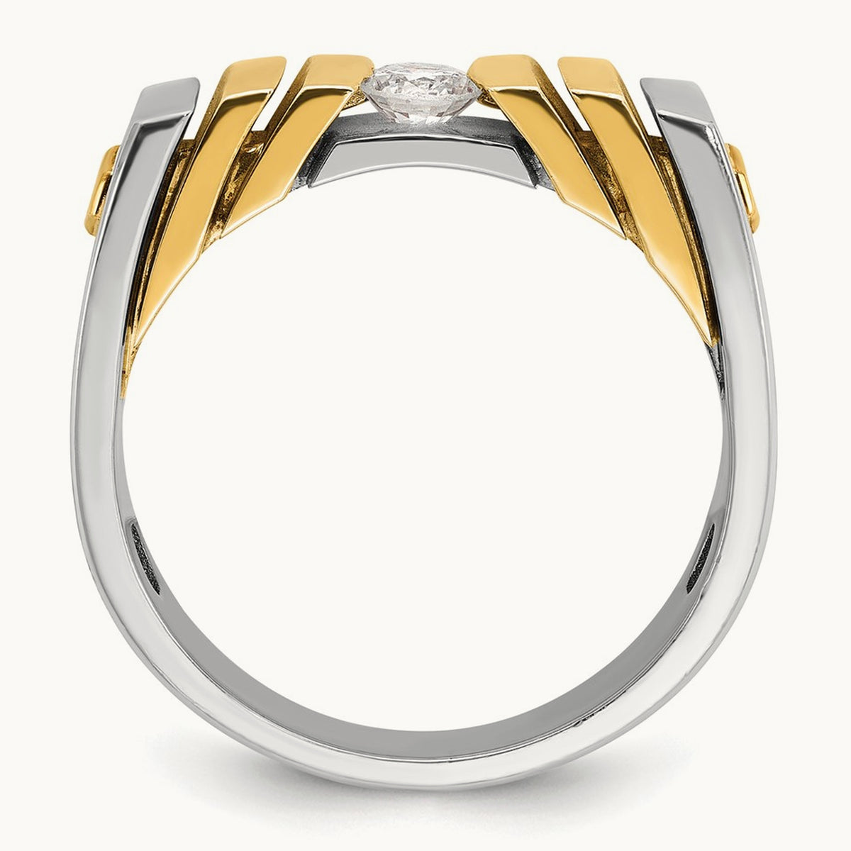 IBGoodman Men's Diamond Complete Ring, 14K Two-tone