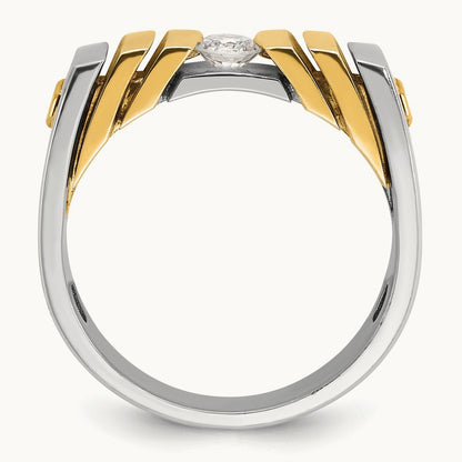 IBGoodman Men's Diamond Complete Ring, 14K Two-tone