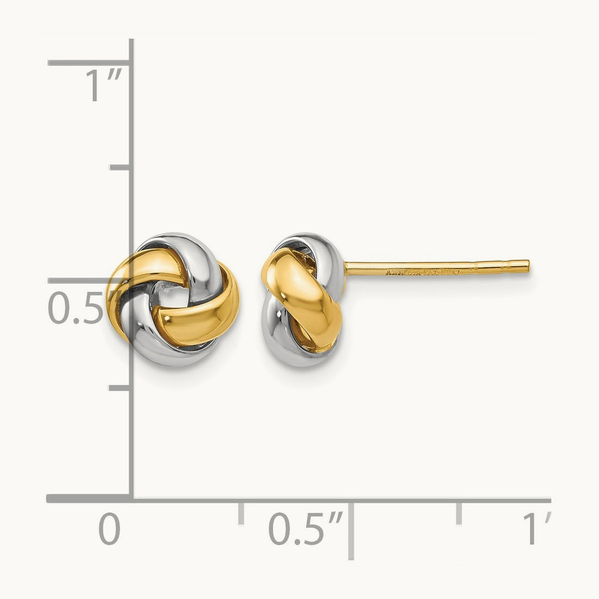 Knot Post Earrings — 14K Two-Tone Gold