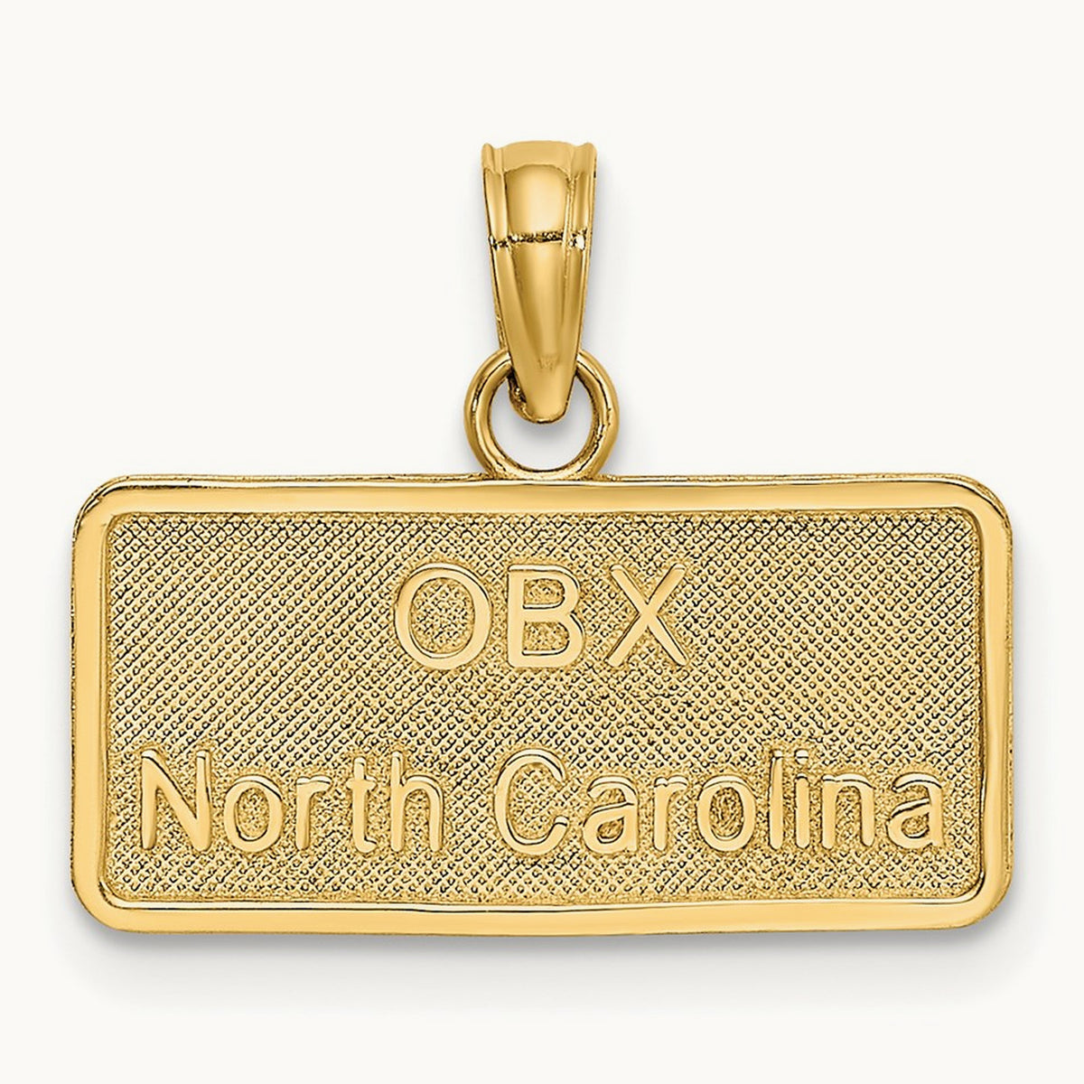 OBX NORTH CAROLINA License Plate Charm, 14K