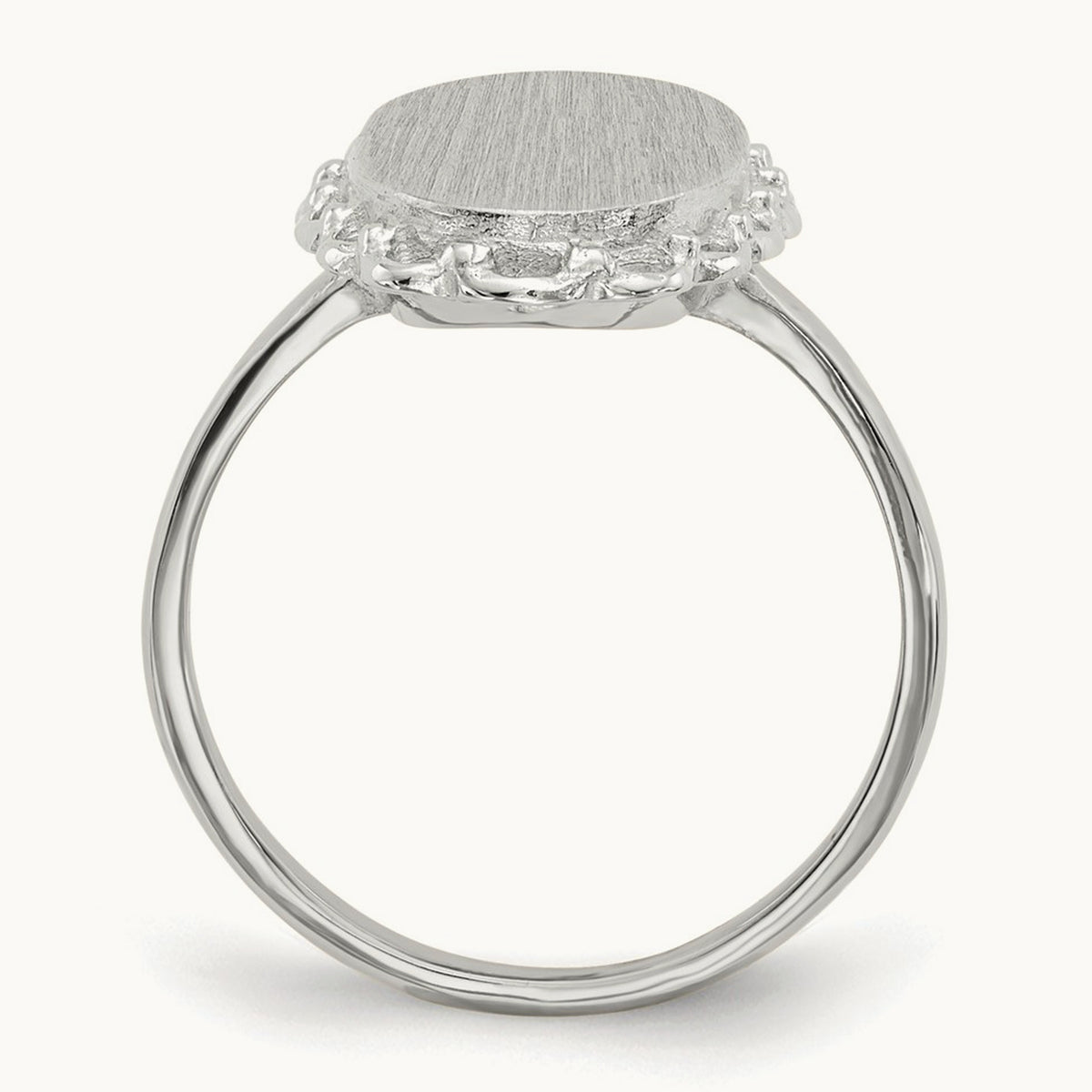 10.5x14. Open Back Signet Ring, 0mm, 14K White Gold