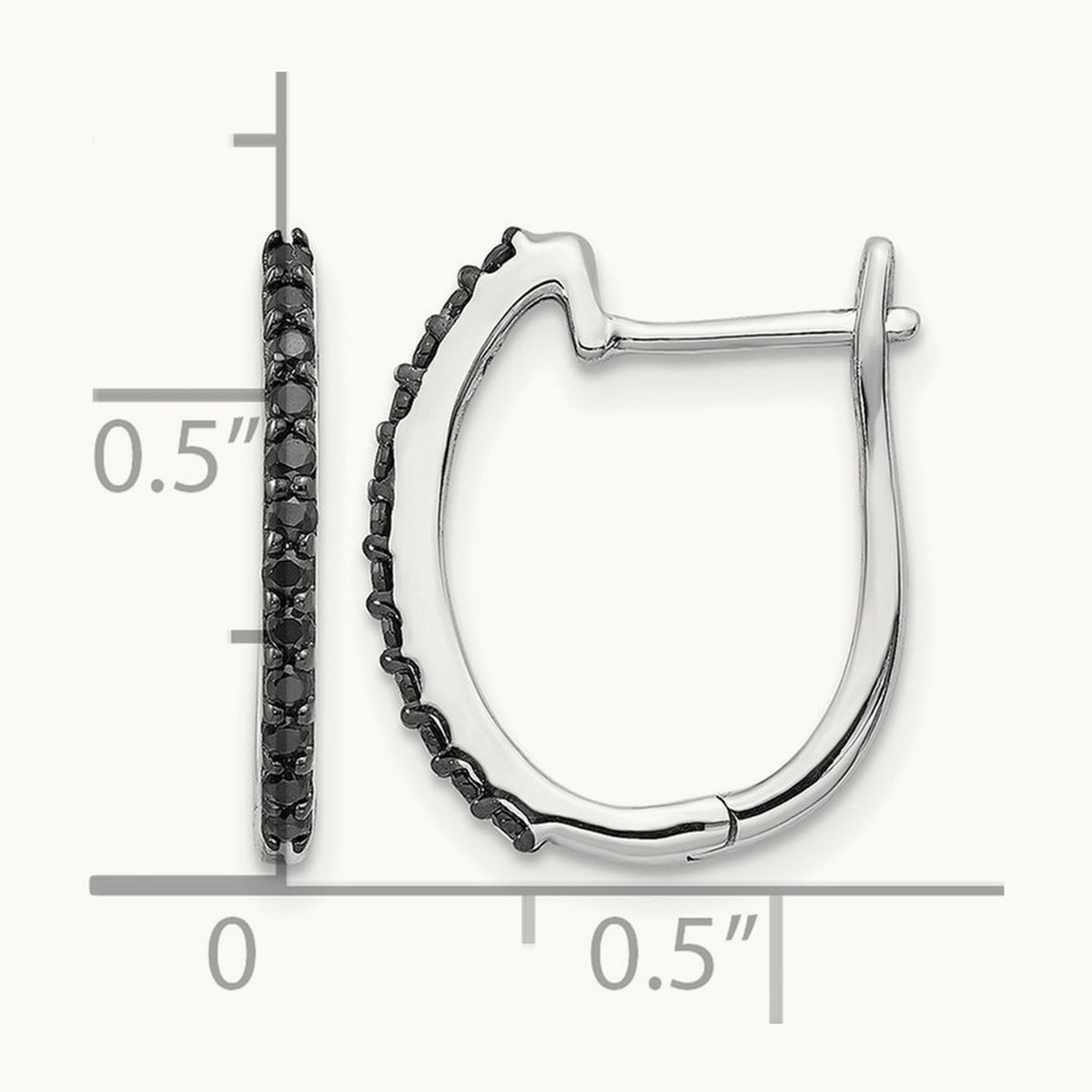 Black Diamond Hinged Hoop Earrings — photo set