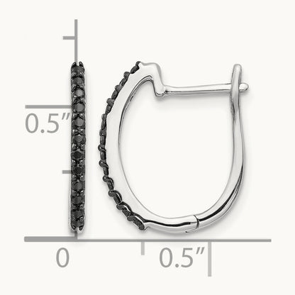 Black Diamond Hinged Hoop Earrings — photo set