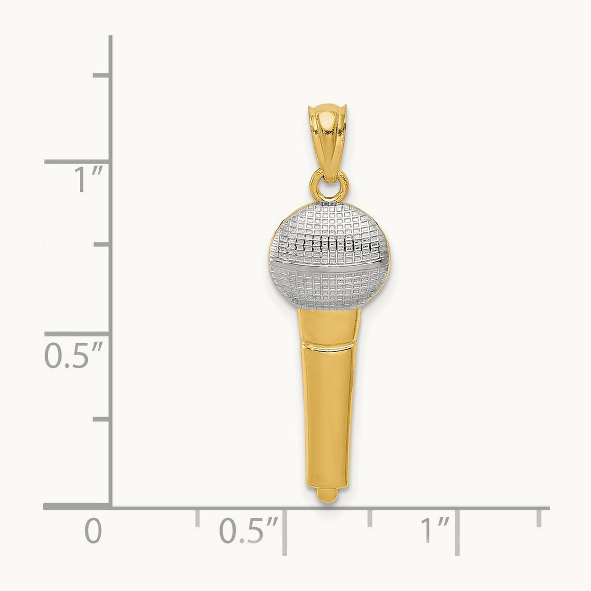 Microphone Pendant, 14K with Rhodium