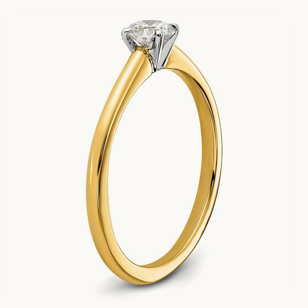 Round Solitaire Engagement Ring, 0.25-5.00 ct tw Lab-Grown Diamond — 1/3 ct, 14K Two-Tone