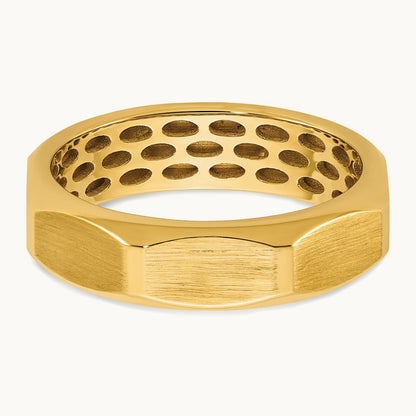 Setting: IB Goodman Men's Satin Diamond Ring Mounting, 14K Gold — 14K Yellow Gold