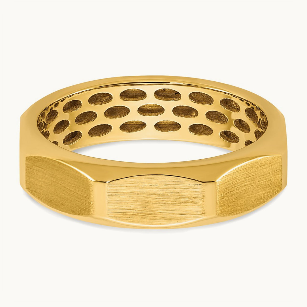 Setting: IB Goodman Men's Satin Diamond Ring Mounting, 14K Gold — 14K Yellow Gold