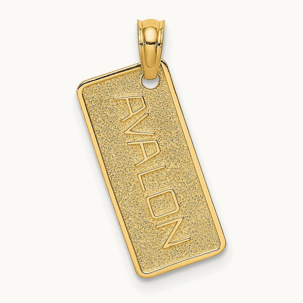 Textured AVALON License Plate, 14K