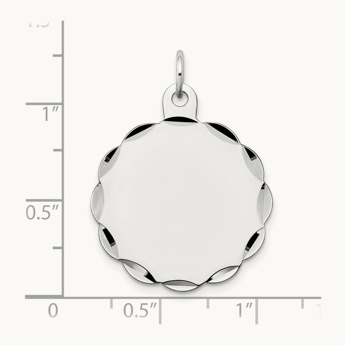 .027 Gauge Engraveable Scalloped Disc Charm — 29mm