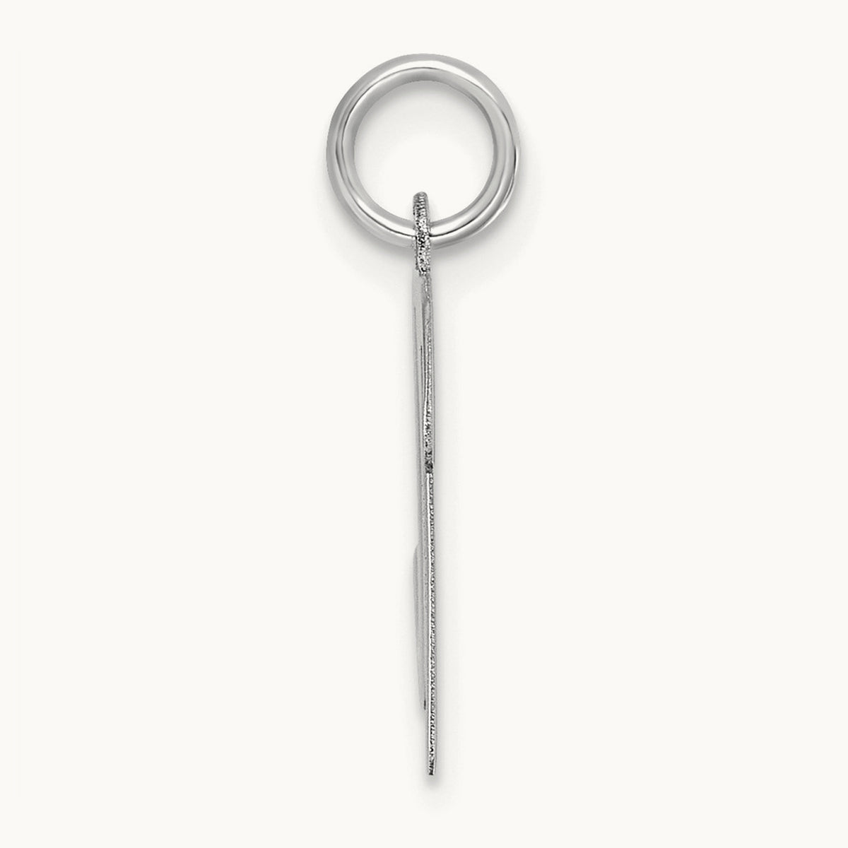 Medium Script Initial Charm — 14K White Gold, N