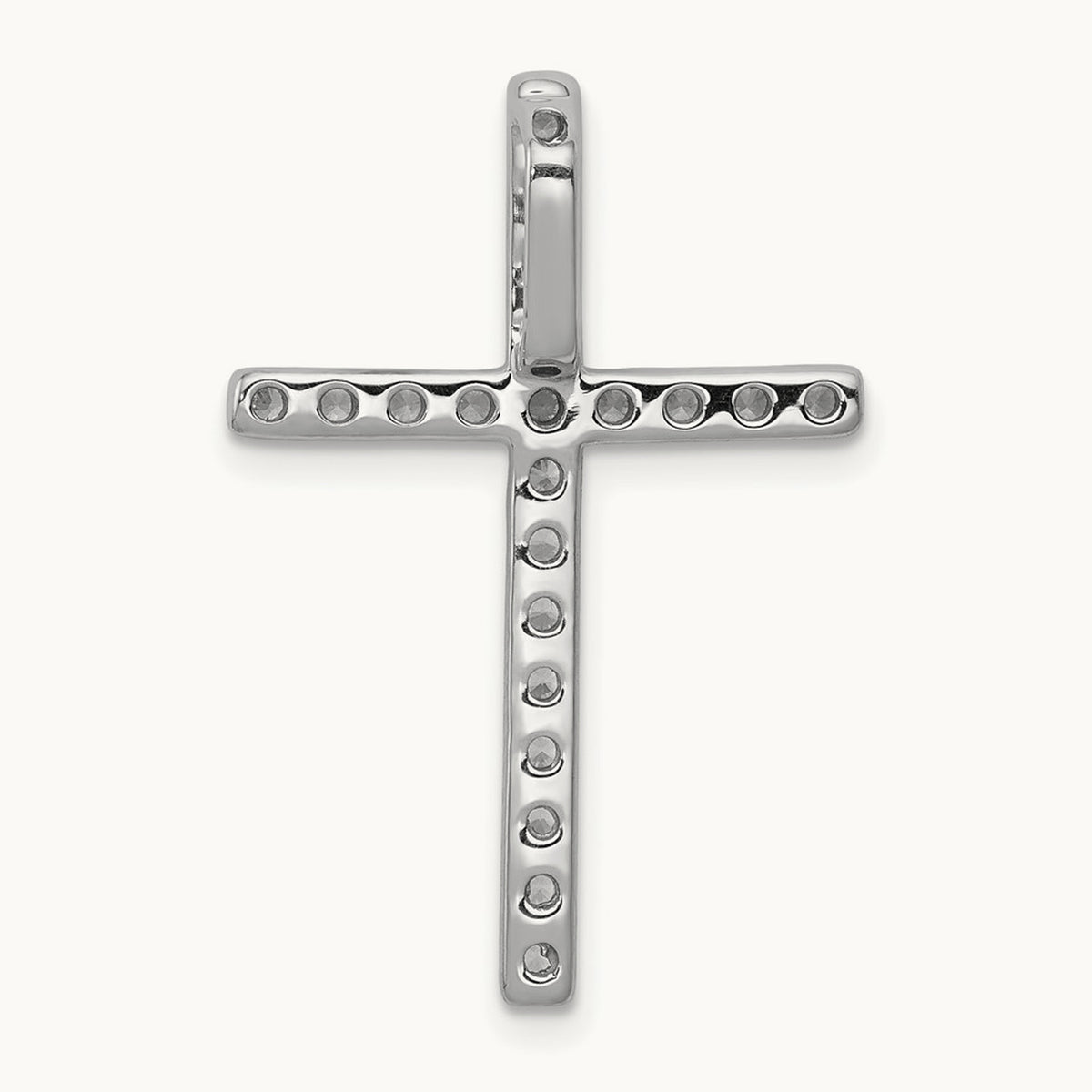 Cross Chain Slide Pendant, 0.50 ct tw Lab-Grown Diamond — 14K White Gold