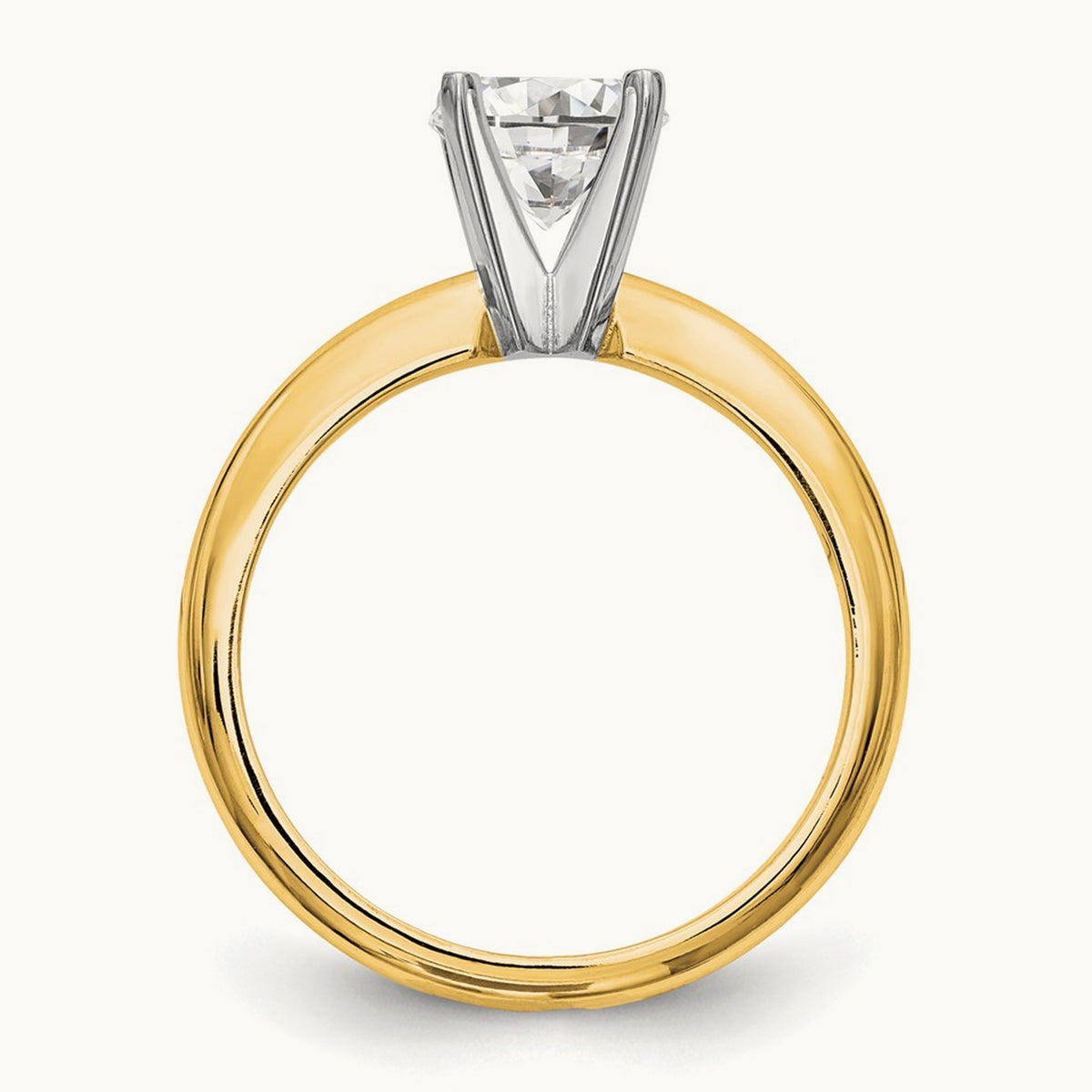 1.5ct. Heavy-Weight 4-Prong Solitaire Mounting, 14K Two-tone