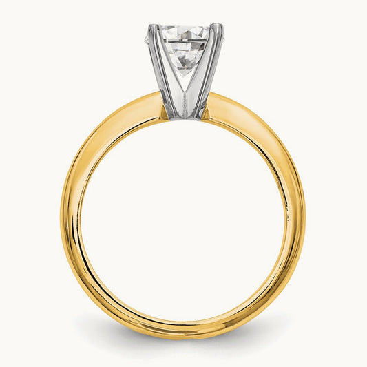 1.25ct. Heavy-Weight 4-Prong Solitaire Mounting, 14K Two-tone