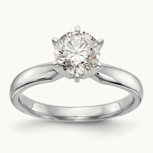 3/4ct. Medium-Weight Comfort-Fit 6-Prong Mounting, 14K White Gold