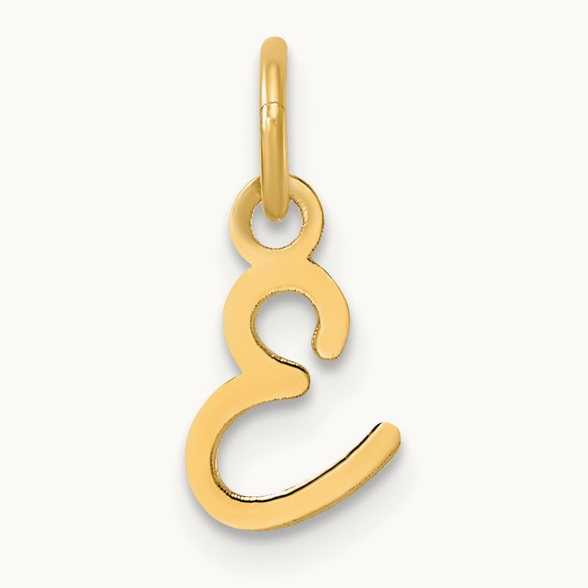 Uppercase Initial Charm — 14K Yellow Gold, E