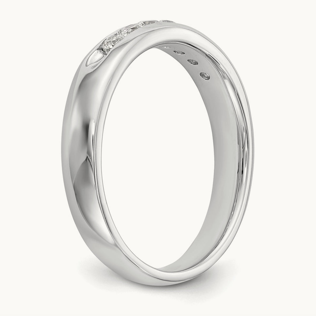 7-Stone Diamond Channel Band, 14K White Gold