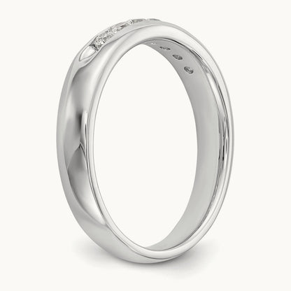 7-Stone Diamond Channel Band, 14K White Gold