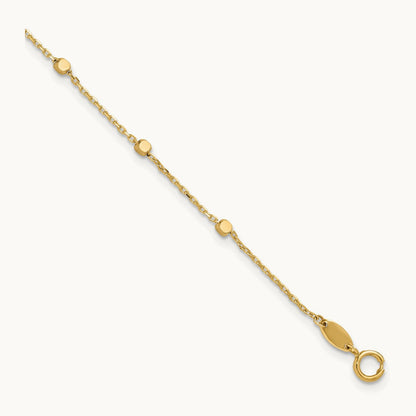 Polished Cube Stations Bracelet — 14K Yellow Gold