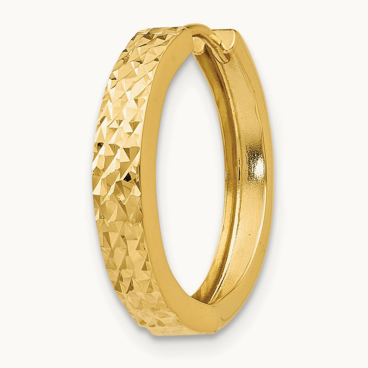 Single 14k Diamond-cut Hinged Hoop Earring