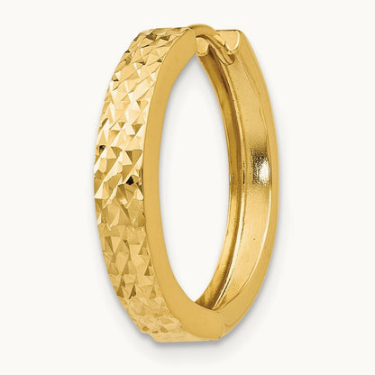 Single 14k Diamond-cut Hinged Hoop Earring