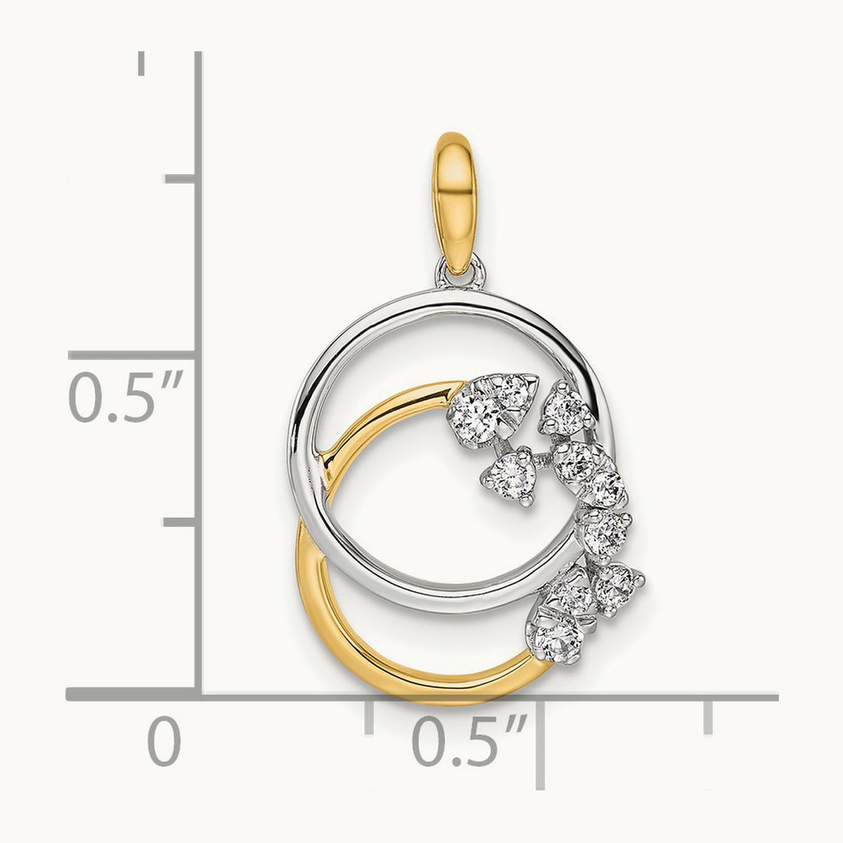 Polished Diamond Intertwined Circles Pendant, 14K Two-tone