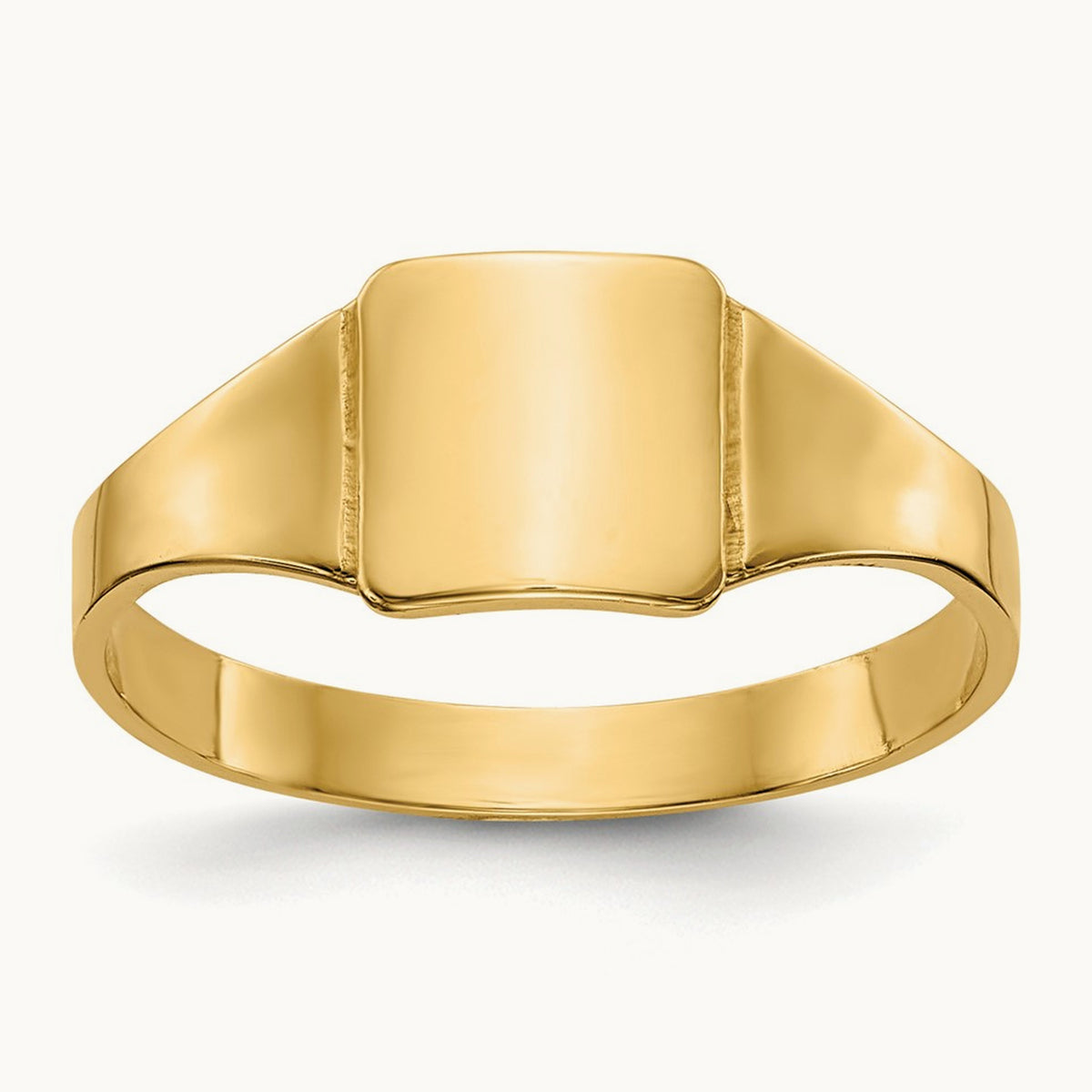 Polished Square Signet Baby Ring, 14K