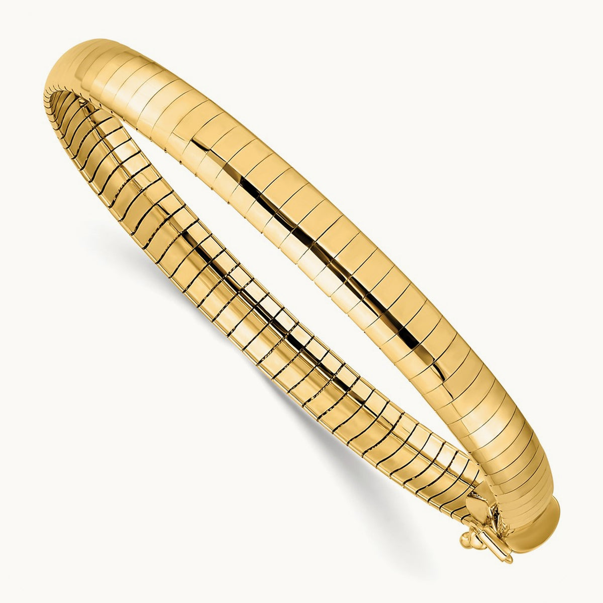 Domed Omega Bracelet — 14K Yellow Gold, 6mm