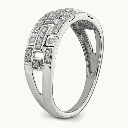 Polished Fancy Diamond Ring, 14K White Gold