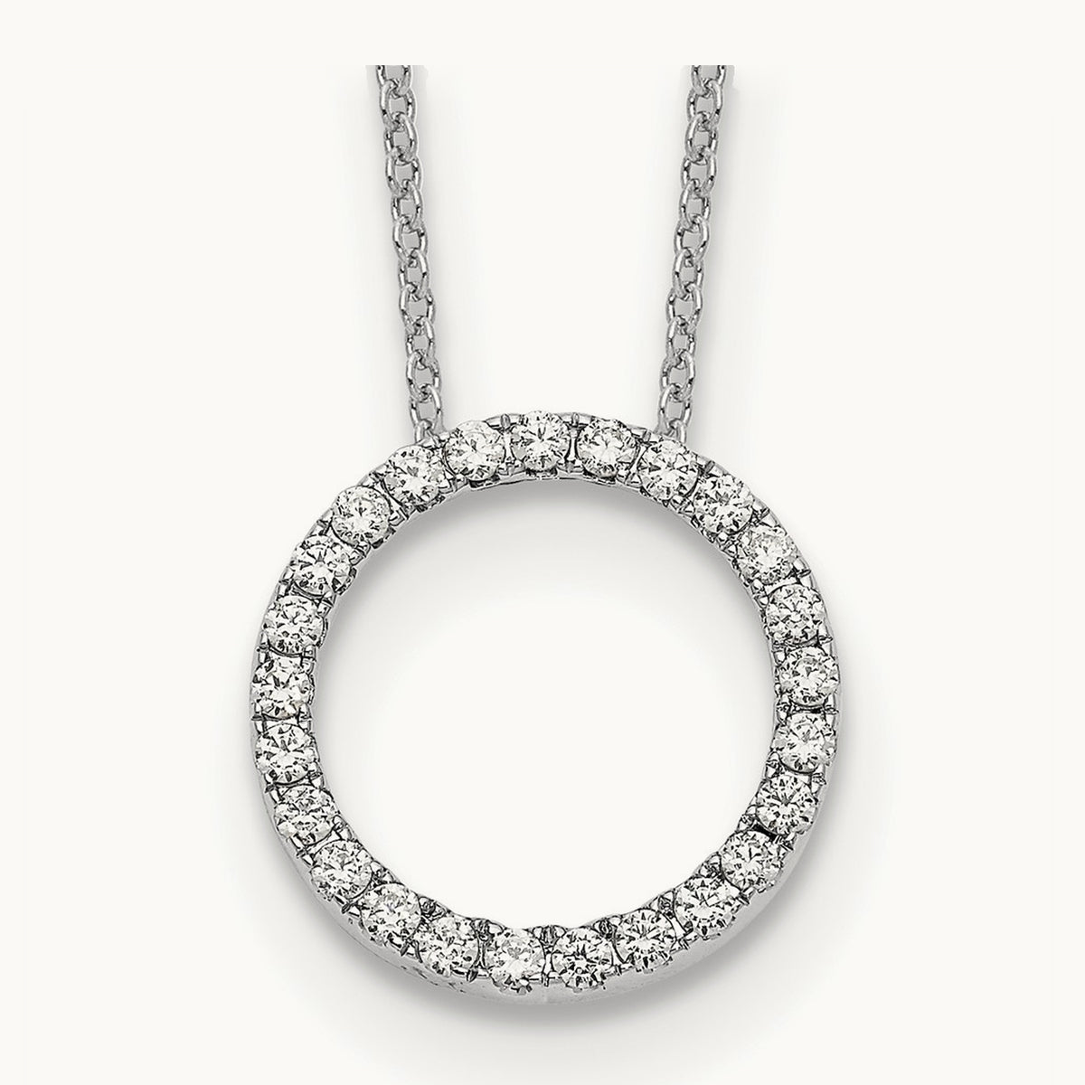 Diamond Circle 18 inch Necklace — 14K White Gold, 0.5 ct