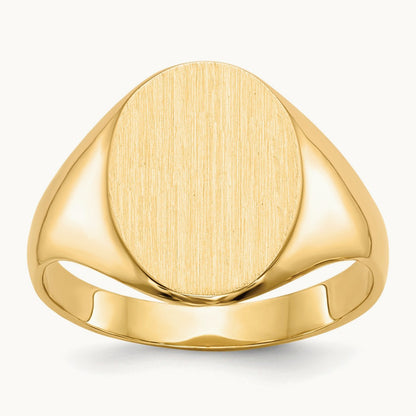 10.0x14. Closed Back Signet Ring, 0mm, 14K