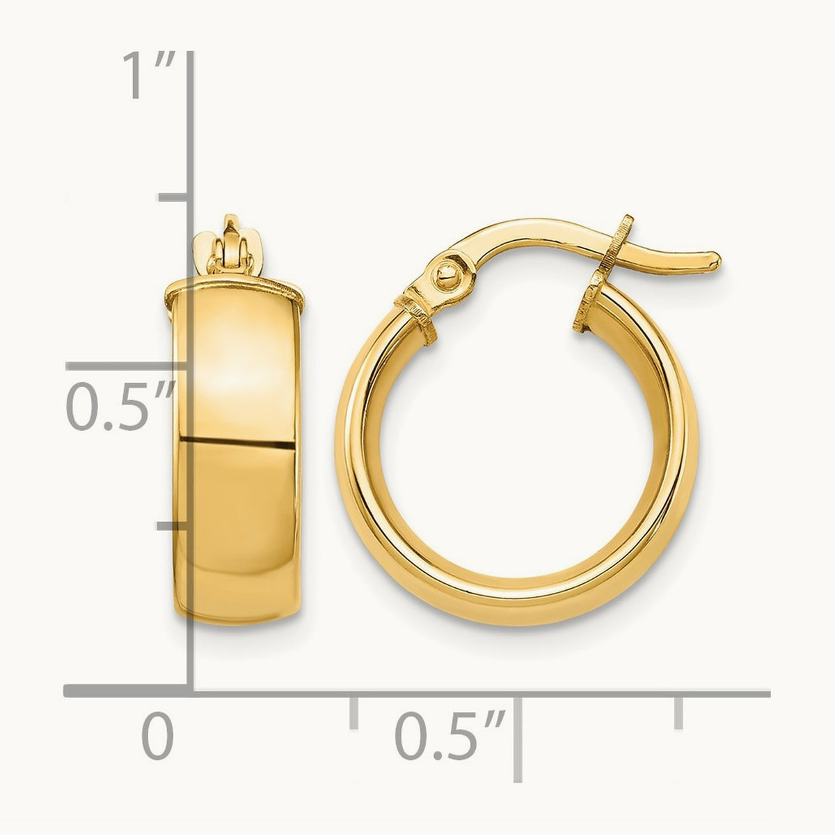 High Polished Hoop Earrings — 14K Yellow Gold