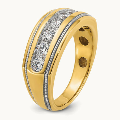 With White RH Men's Ring, 1.25 ct tw Lab-Grown Diamond