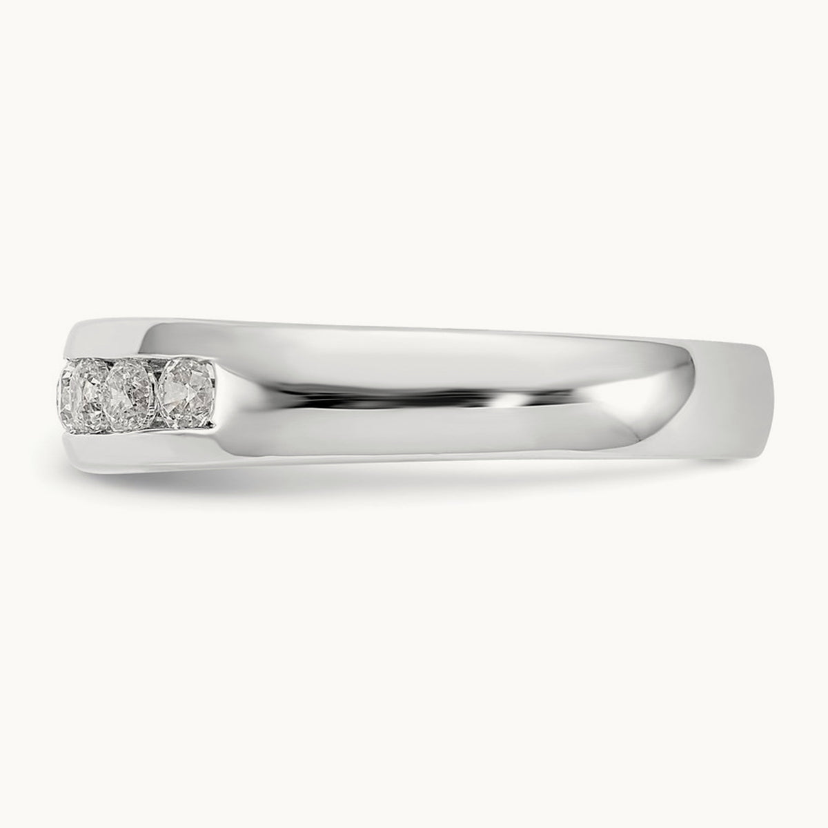 9-Stone Diamond Channel Band, 14K White Gold