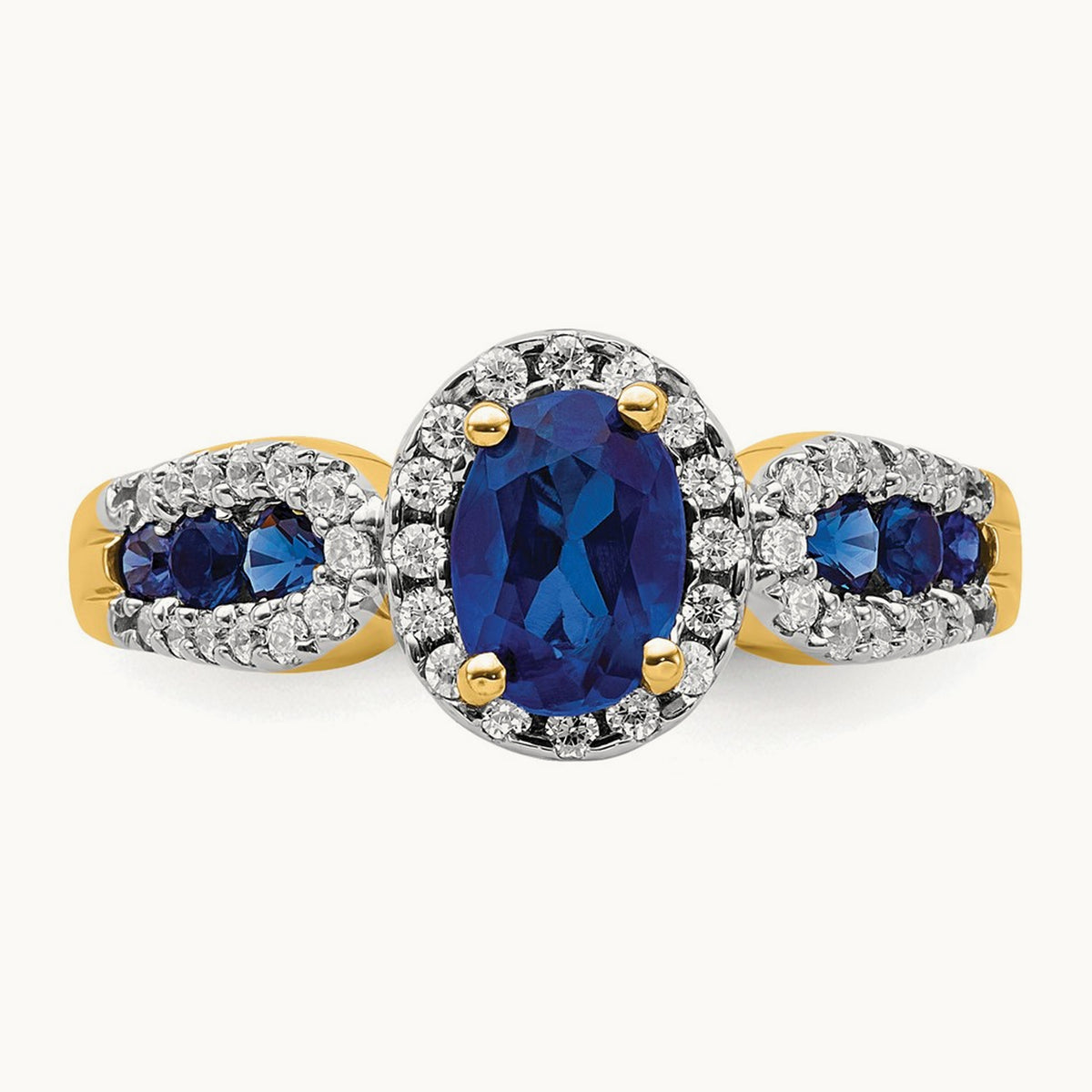 Diamond and Oval Sapphire Ring — photo set