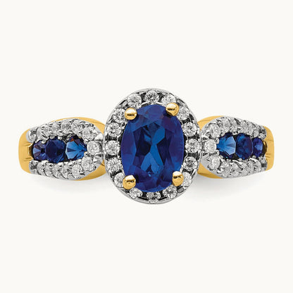 Diamond and Oval Sapphire Ring — photo set