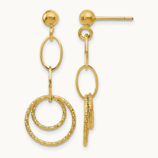 Post Dangle Earrings — Leslie's — 10K Yellow Gold, 32mm